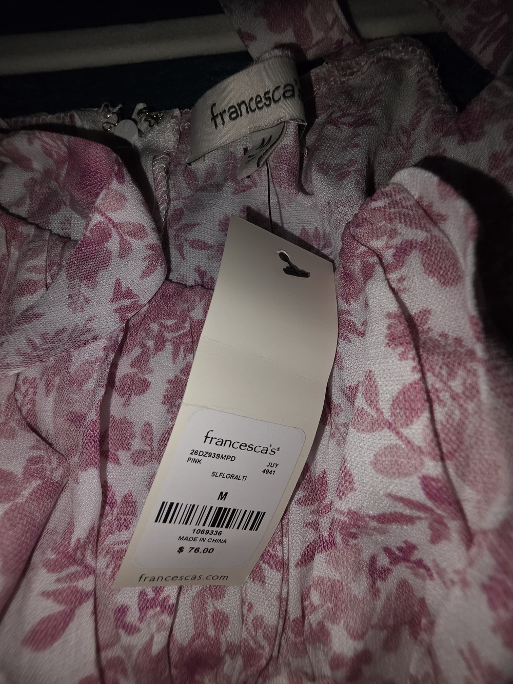 Francesca's Collections Pink Floral Tie-Shoulder Midi Dress - Picture 6 of 8